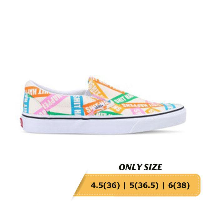 靴 VANS CLASSIC SLIPON \"SHIT HAPPENS\" 25CM Vans Shit Happens Classic Slip-On Orange VN0A4U38WTX